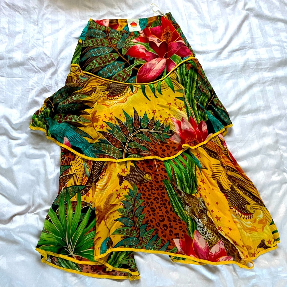 FARM Rio Anthropologie Tropical Maxi Skirt
